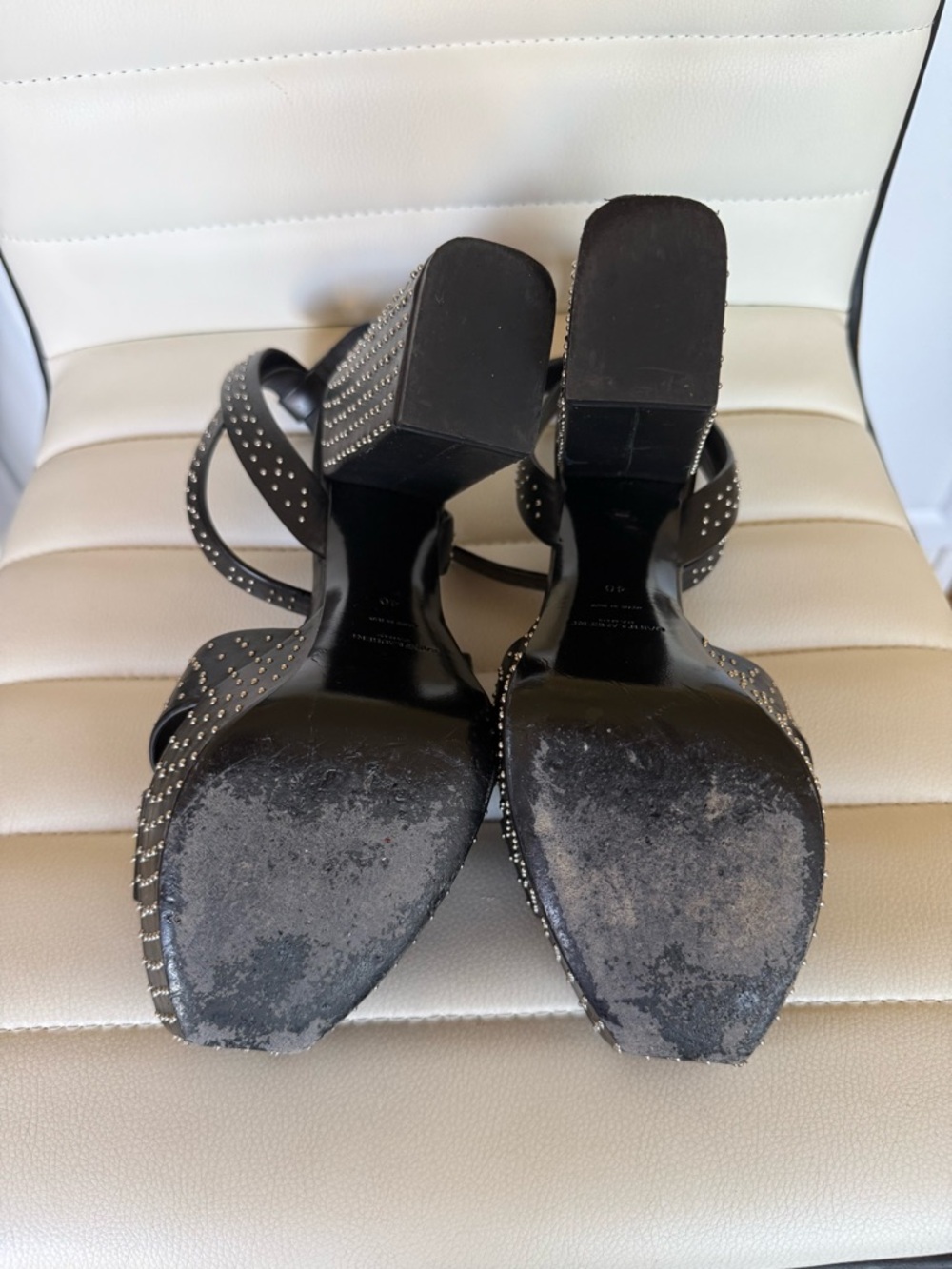 Saint Laurent Black Studded Platform Heels - Picture 5 of 6